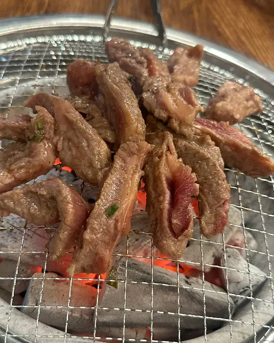 숯불 위에 구워지는 고기