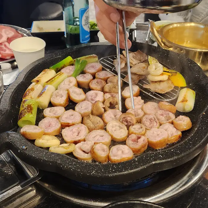 막창 굽는 모습