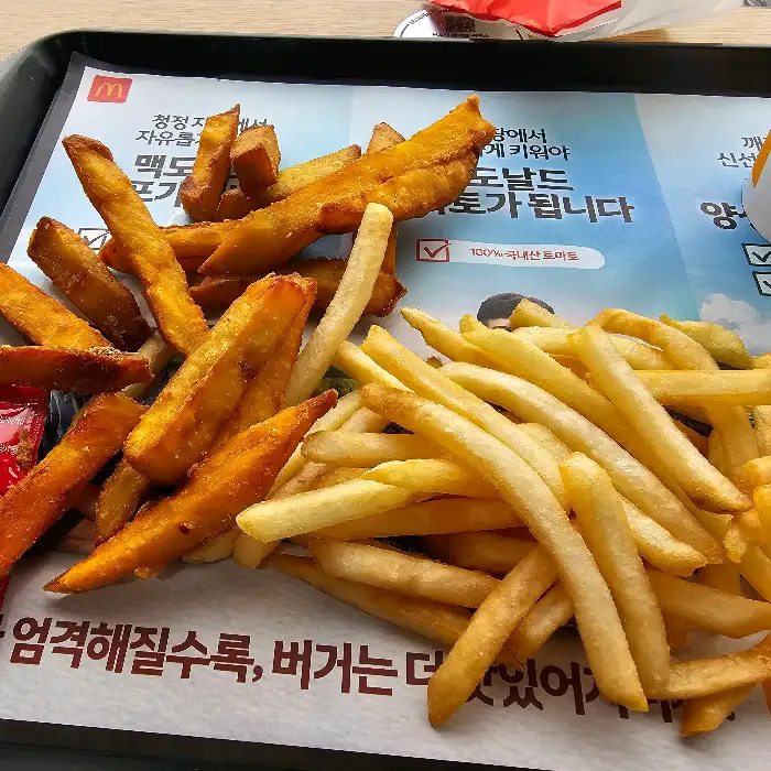 바삭한 감자튀김과 고구마 후라이