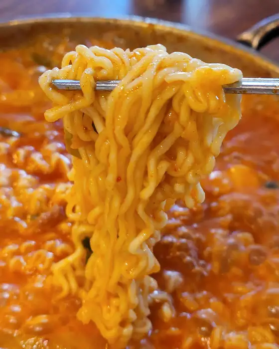 라면 사리 클로즈업
