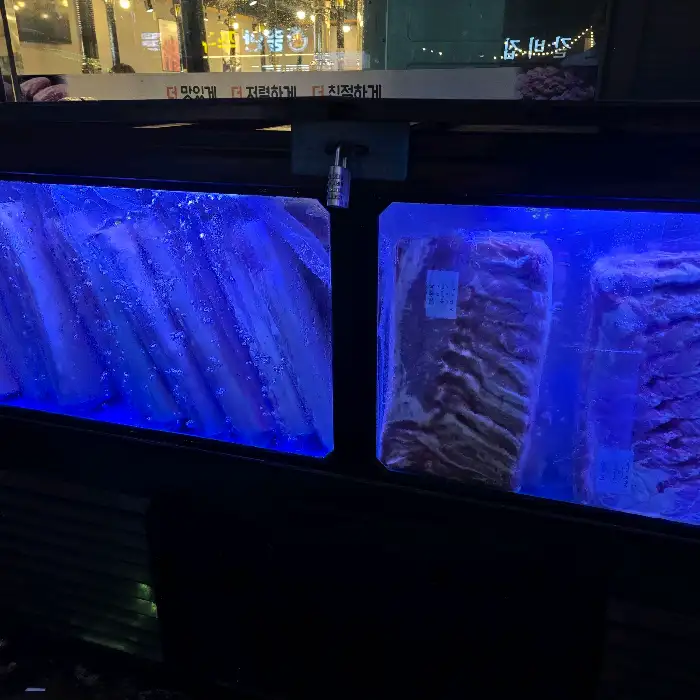 신선한 고기가 보관된 모습