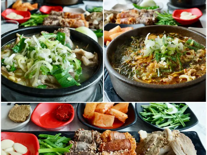 테이블에 차려진 푸짐한 식사