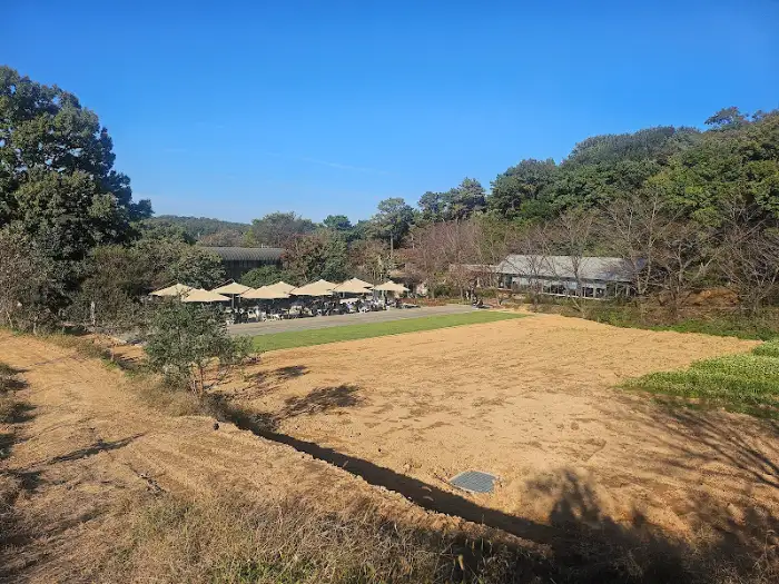 넓은 야외 테라스와 건물 전경
