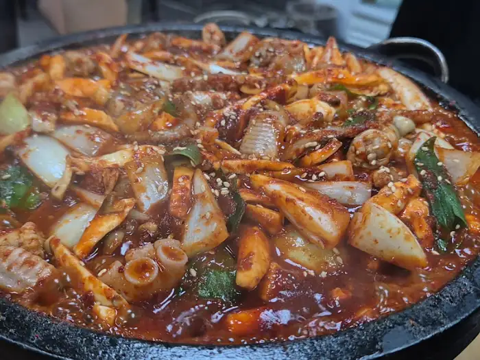 꼼장어 요리 클로즈업