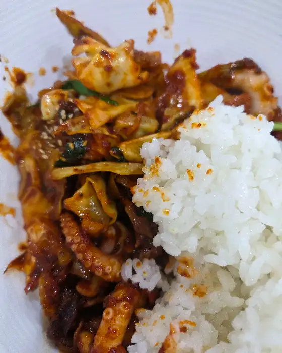 낙지덮밥과 밥 사진