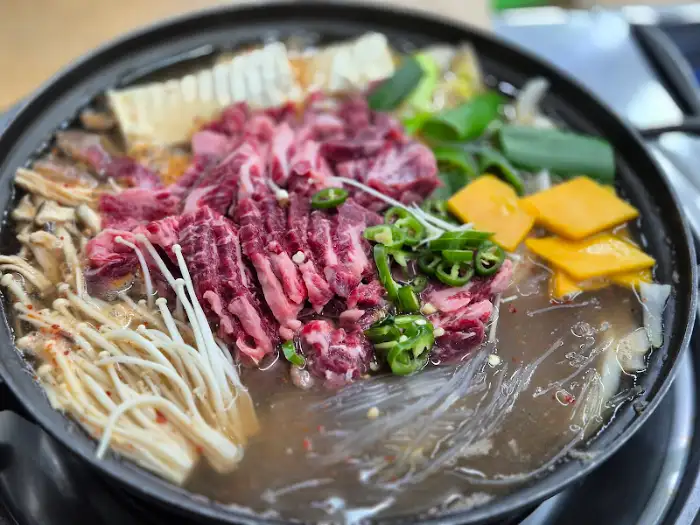 한우 소찌개 클로즈업