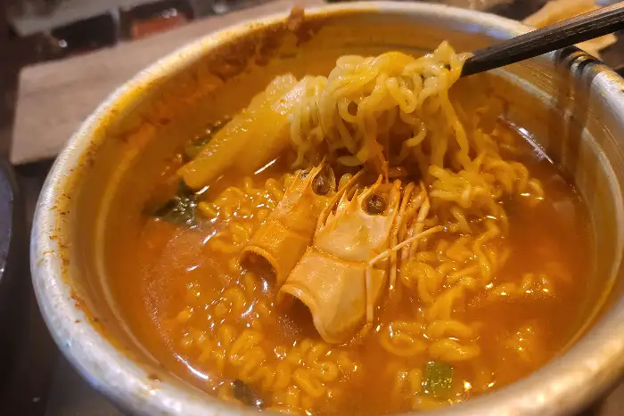 딱새우 라면 한 그릇