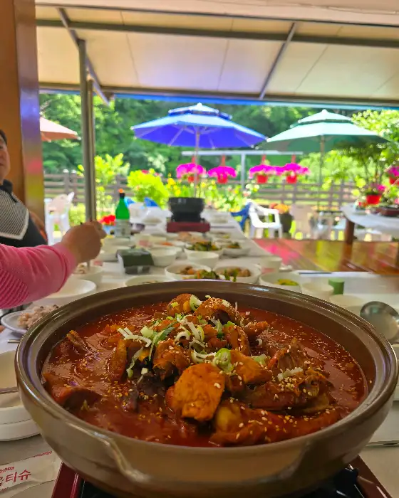 푸짐하게 담긴 닭볶음탕