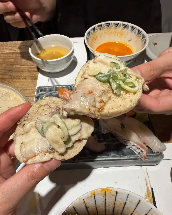 해초 냉파스타와 된장크림에 빠진 흑돼지