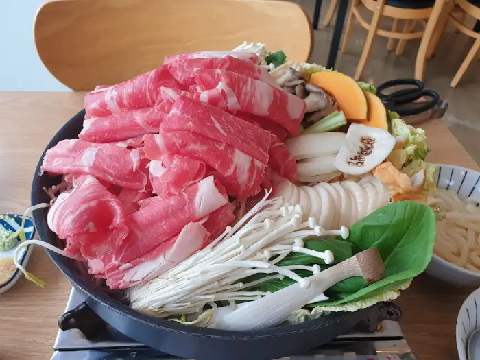 스키야키 재료 클로즈업