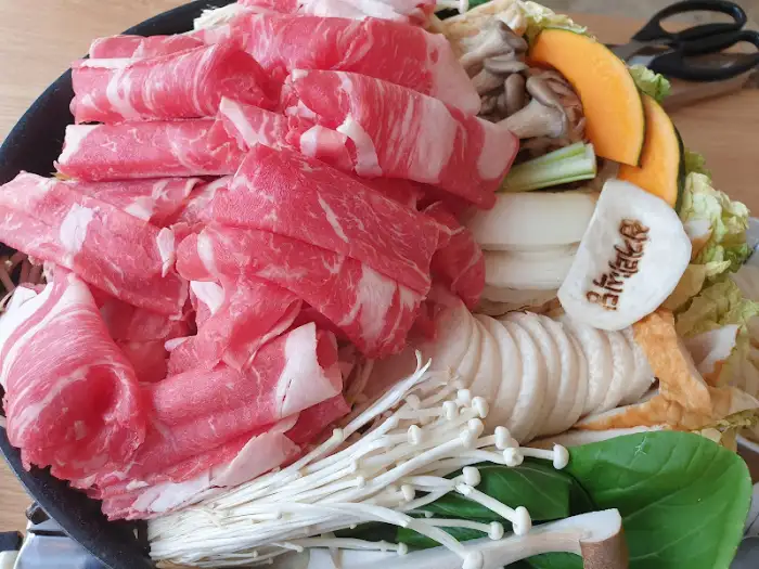 스키야키 재료 디테일 샷