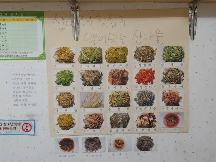 산나물 종류 사진 (확대)