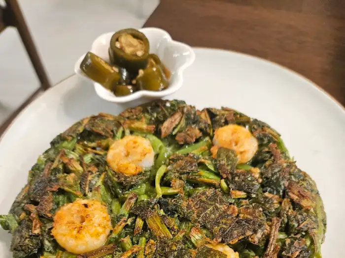 깻잎육전과 새우
