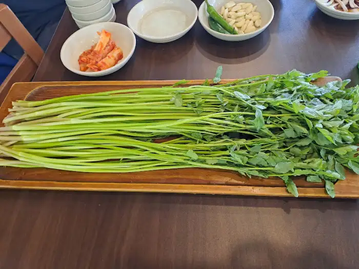 신선한 미나리 한 단