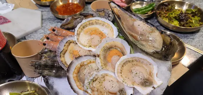 신선한 해산물 모둠 클로즈업