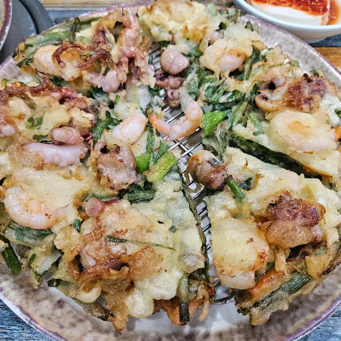 해물파전 확대 모습