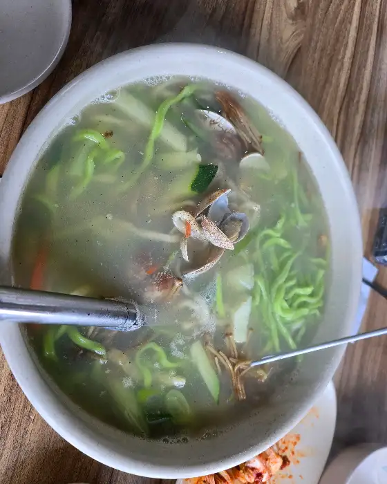 해물 칼국수 클로즈업