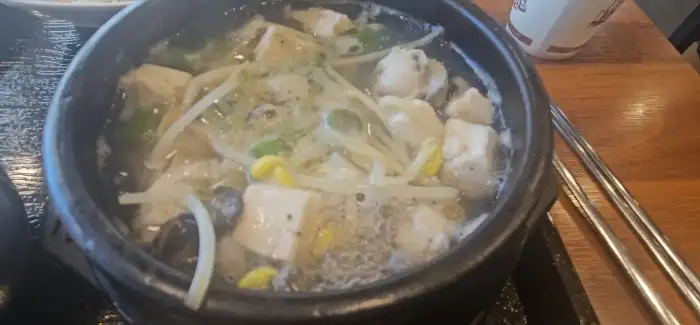 순두부찌개의 단면