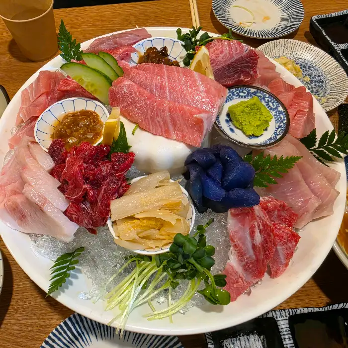 다양한 참치 부위 클로즈업