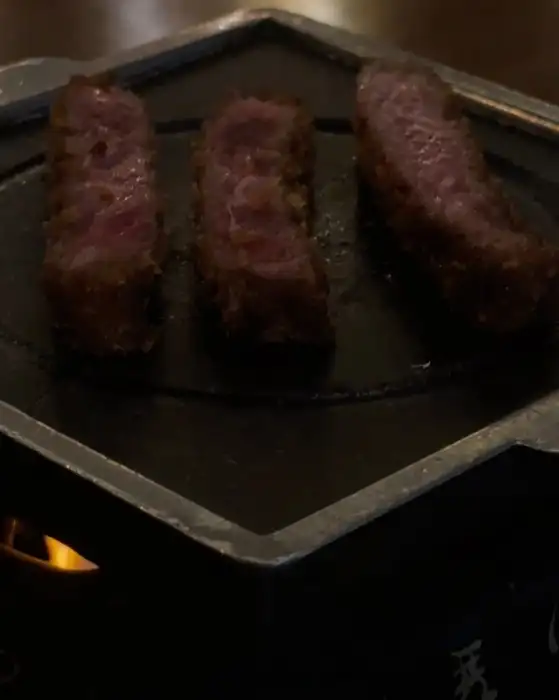 개인 화로에 구워 먹는 규카츠