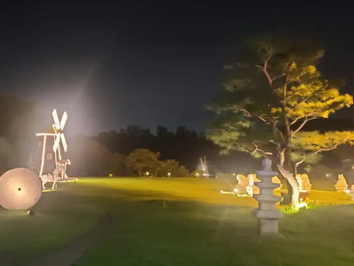 저녁 야경과 숯불