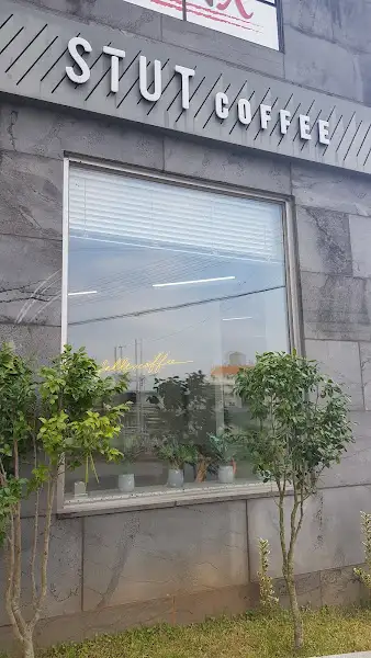 카페 외관 측면과 창문 모습