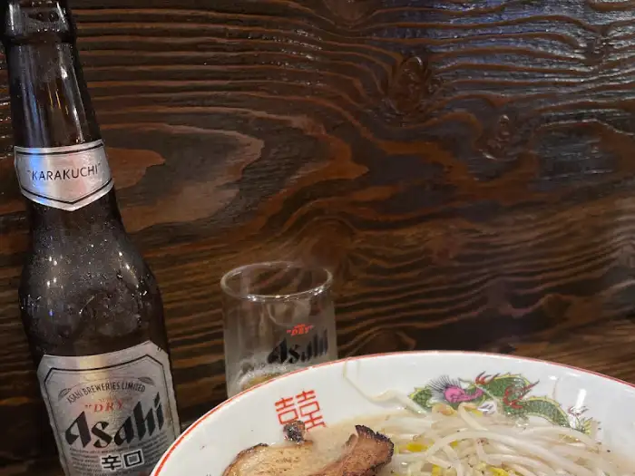 Asahi 맥주와 라멘
