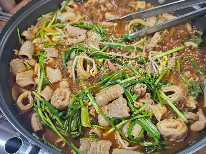 곱창볶음의 클로즈업