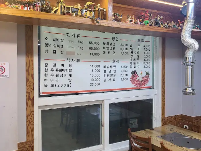 가아골 메뉴판 상세 모습