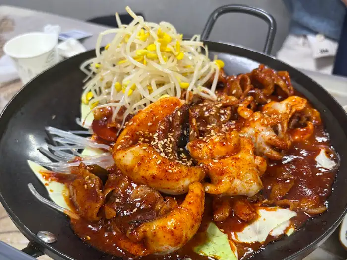 갑오징어 삼겹살 볶음 요리