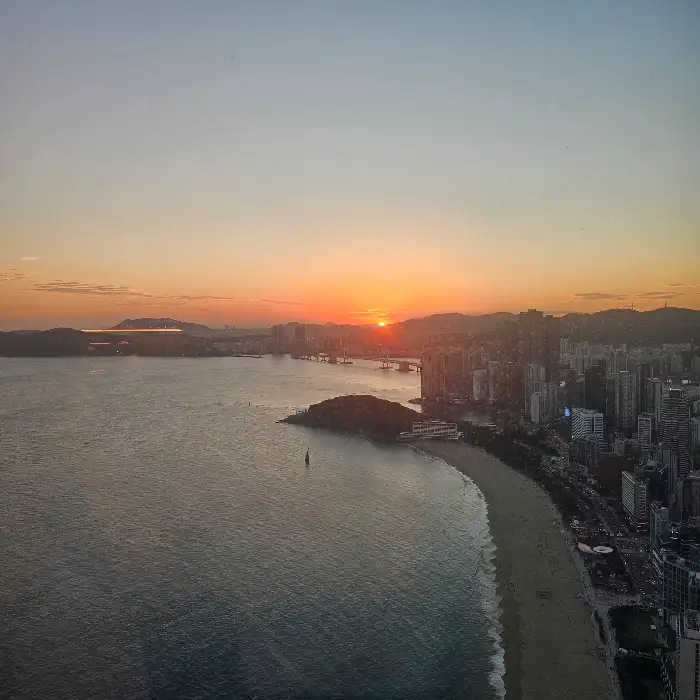 오드레요에서 바라본 저녁 노을 풍경