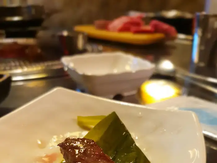 태백실비식당에서 구워지고 있는 소고기